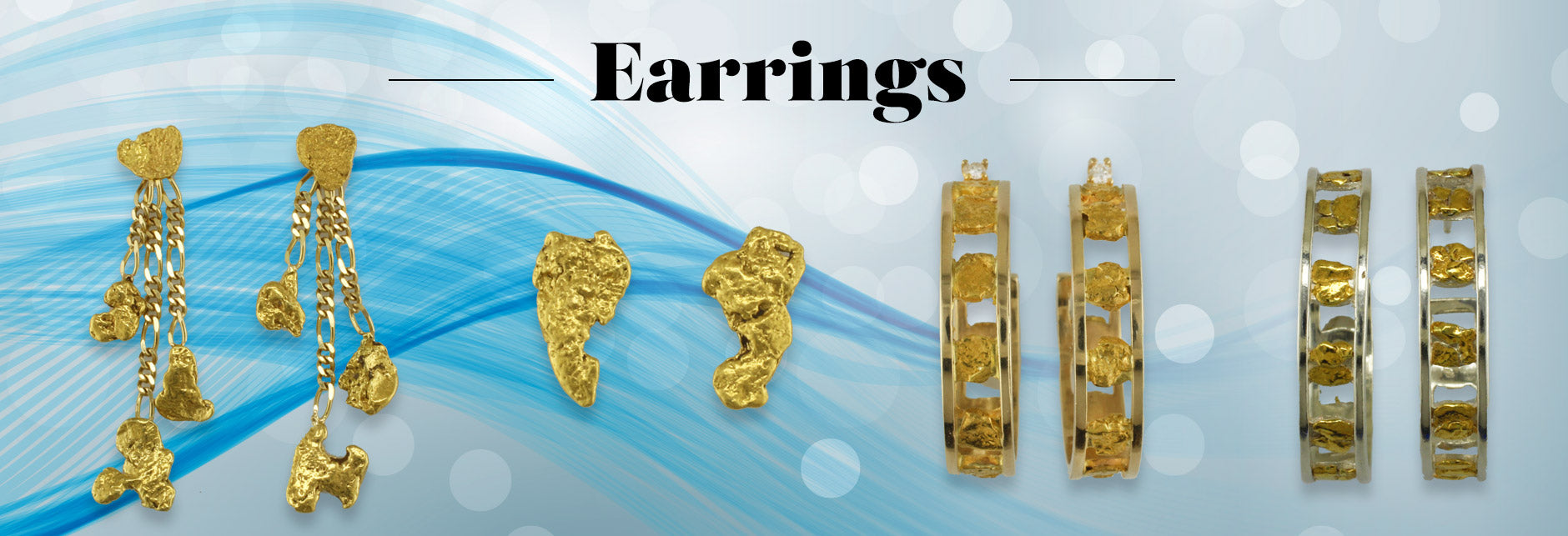 Earrings Gold Nugget Precious Metal
