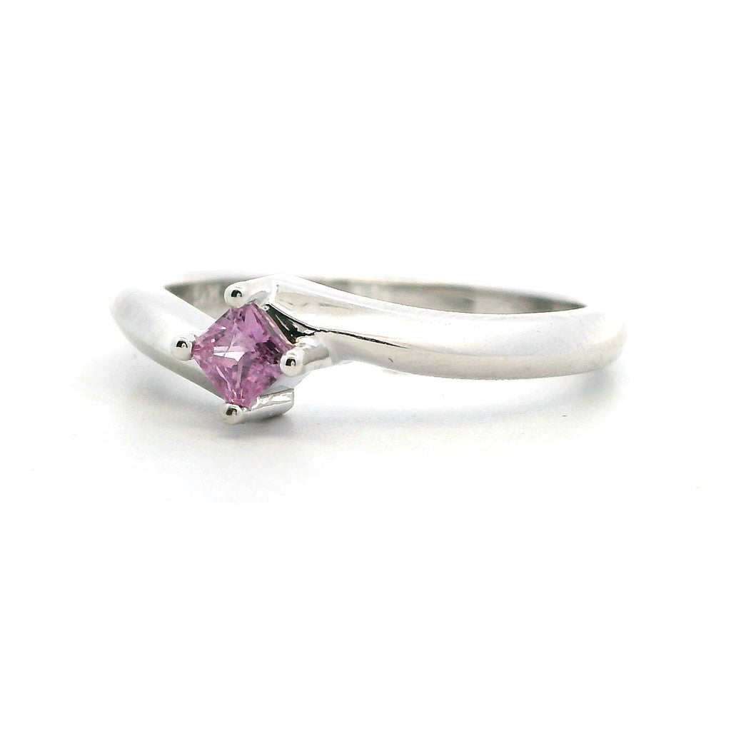 Bypass Engagement Ring White 14 Karat Gold