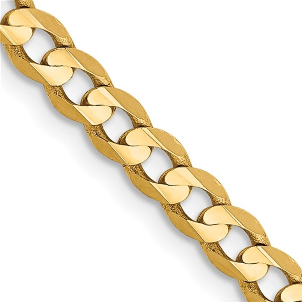Curb Link Chain 10 KT Yellow 3.8 MM Wide 24' In Length
