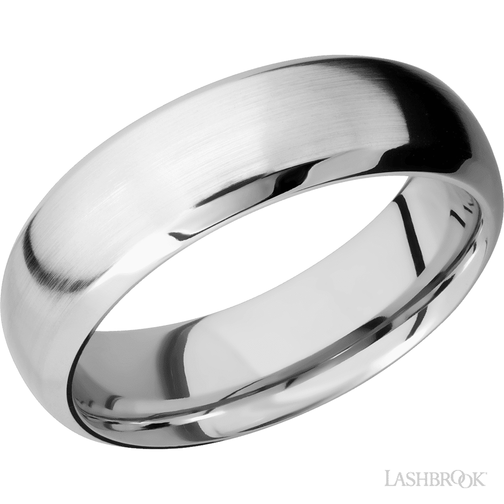 Straight Inlay Style Wedding Band 14 KT White 7mm wide size 10