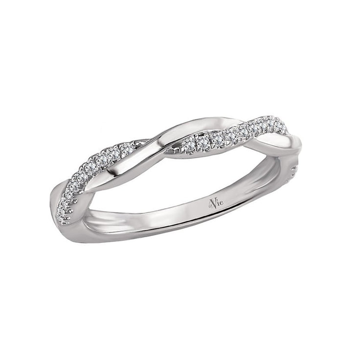 Fitted Style Diamond Wedding Band 14 Karat Gold White size 6