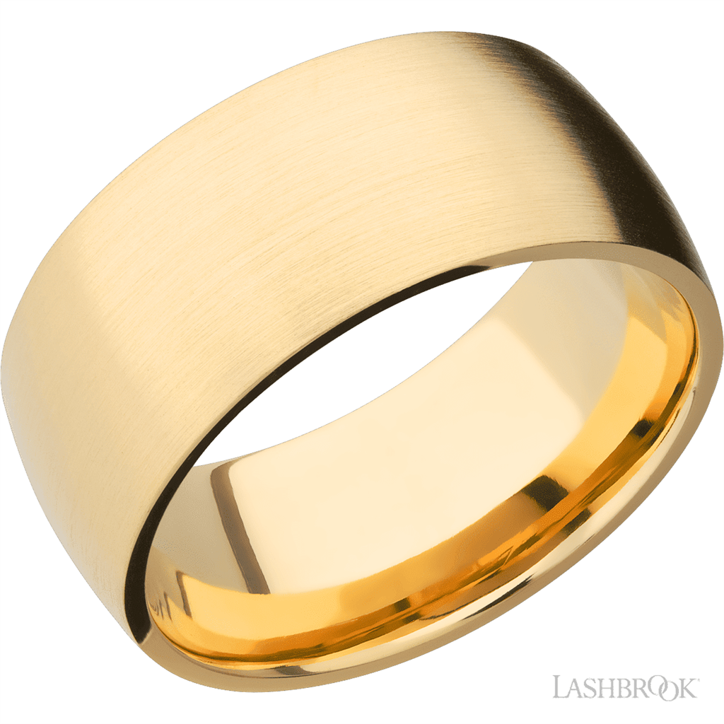 Straight Solid Style Wedding Band 14 KT Yellow 10mm wide size 10