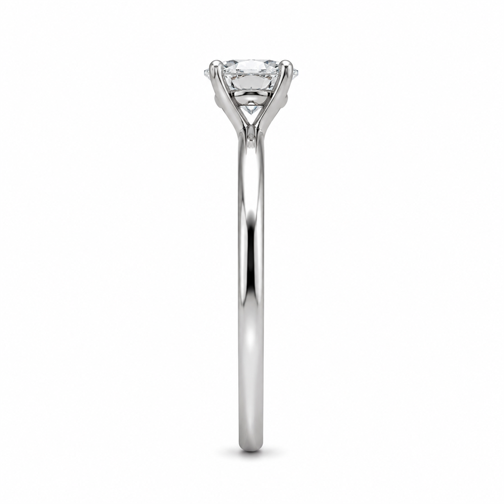 Solitaire 1.00 CT Round Engagement Ring 14 Karat White Gold