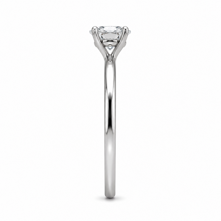 Solitaire 1.00 CT Round Engagement Ring 14 Karat White Gold