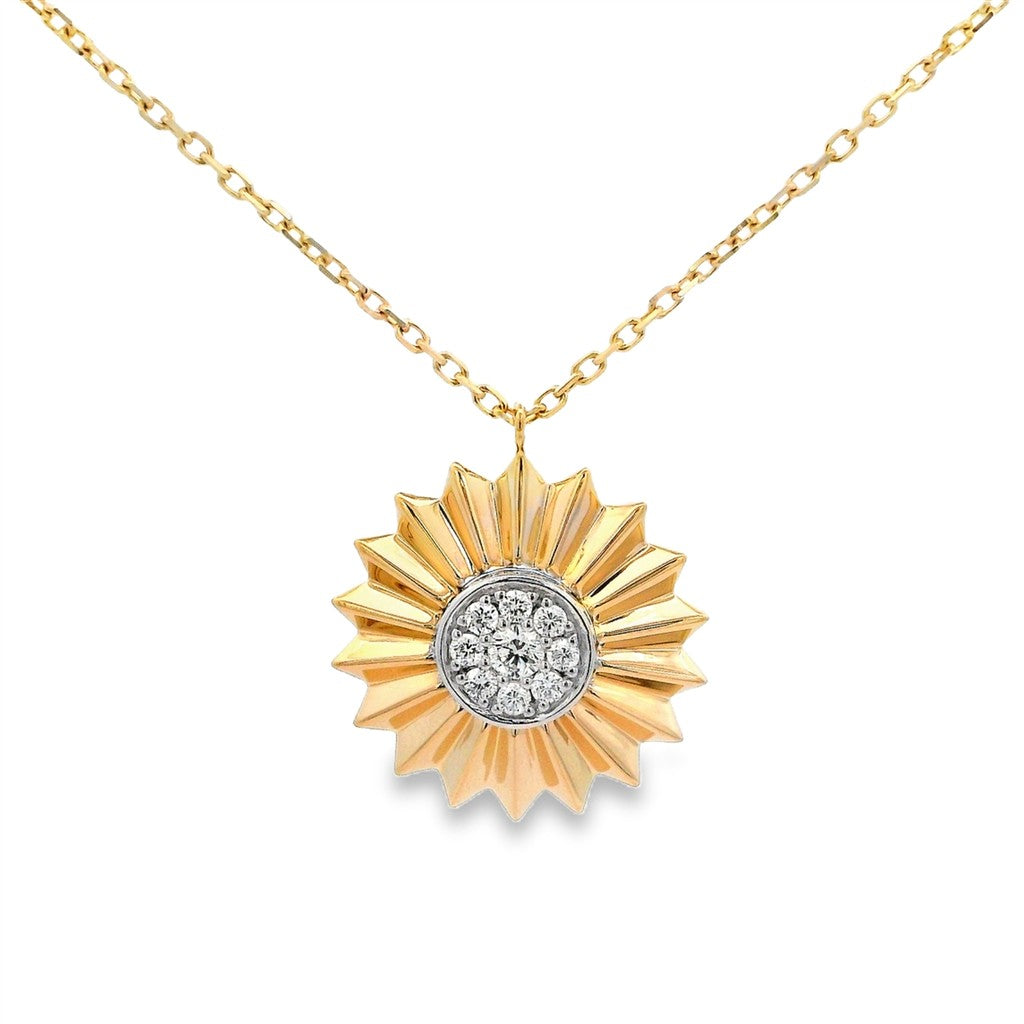 Free Form Pendants 14 Karat Yellow with Round G/H Diamonds