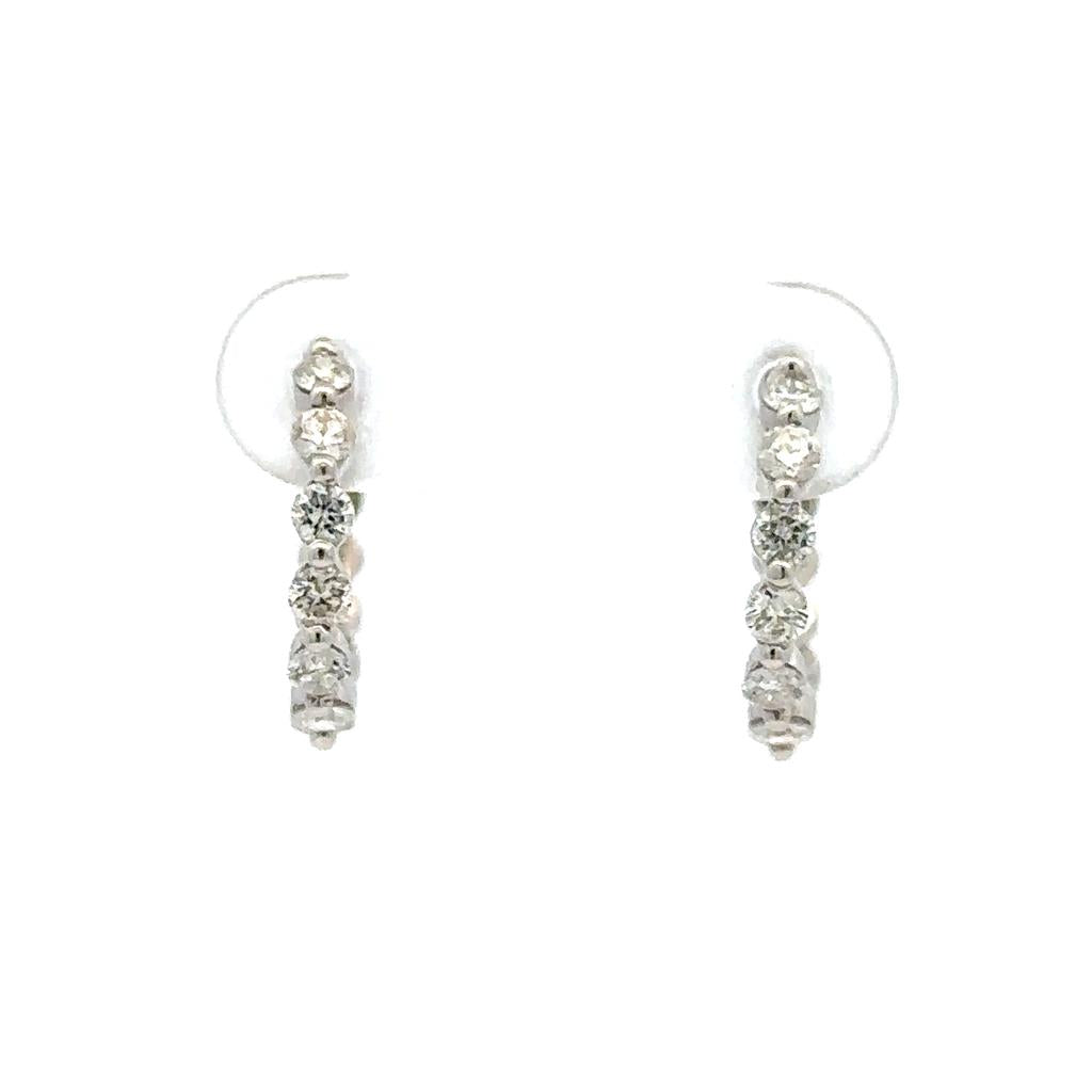Diamonds Hoop Earrings 14 KT White 0.73 Carat Total Weight
