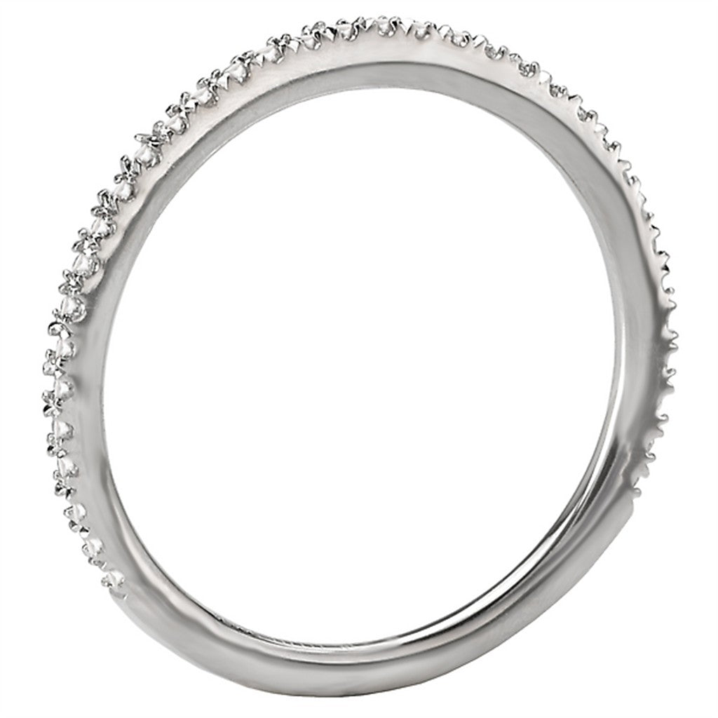3/4 Anniversay Style Diamond Wedding Band 18 Karat Gold White with Diamonds size 6