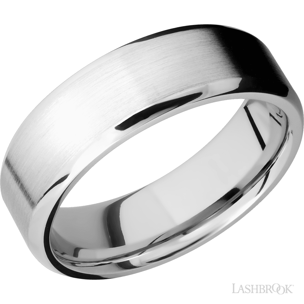 Straight Solid Style Wedding Band 14 KT White 7mm wide size 10