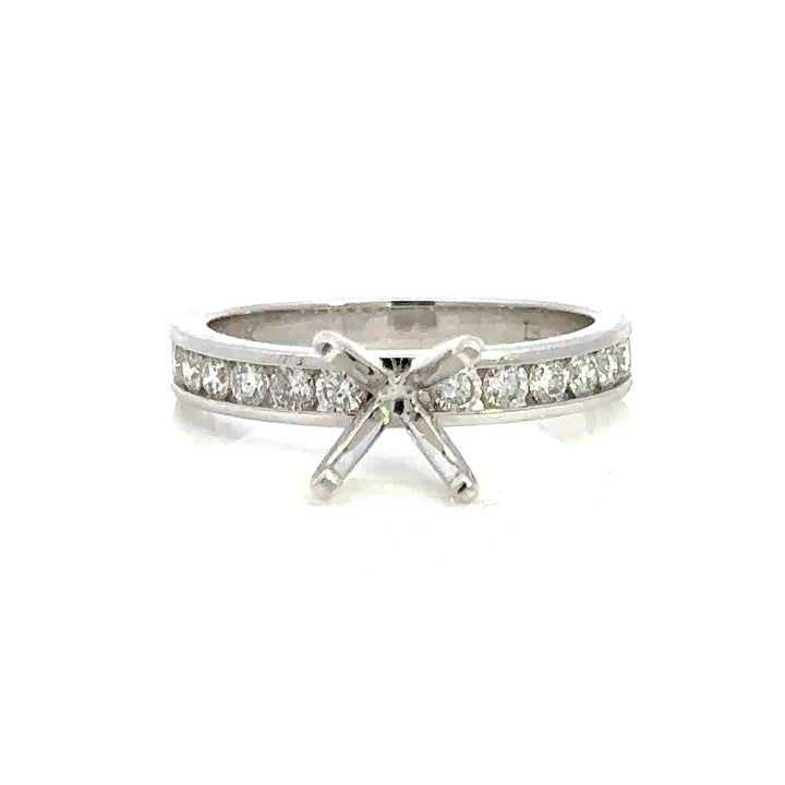 Solitare Accent Style Diamond Engagement Ring 14 Karat Gold White 
(Center Stone Not Included)