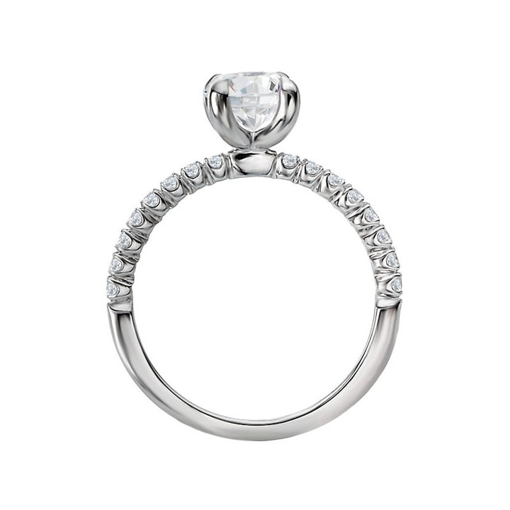 Solitare Style Diamond Engagement Ring 18 Karat Gold White 
(Center Stone Not Included)
