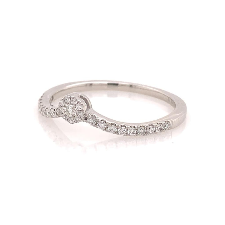 Fitted Style Diamond Wedding Band 14 KT White with Diamonds size 7