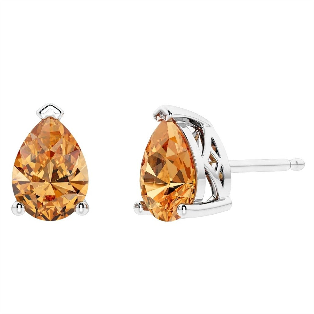 Precious Metal Earrings With Colored Stones