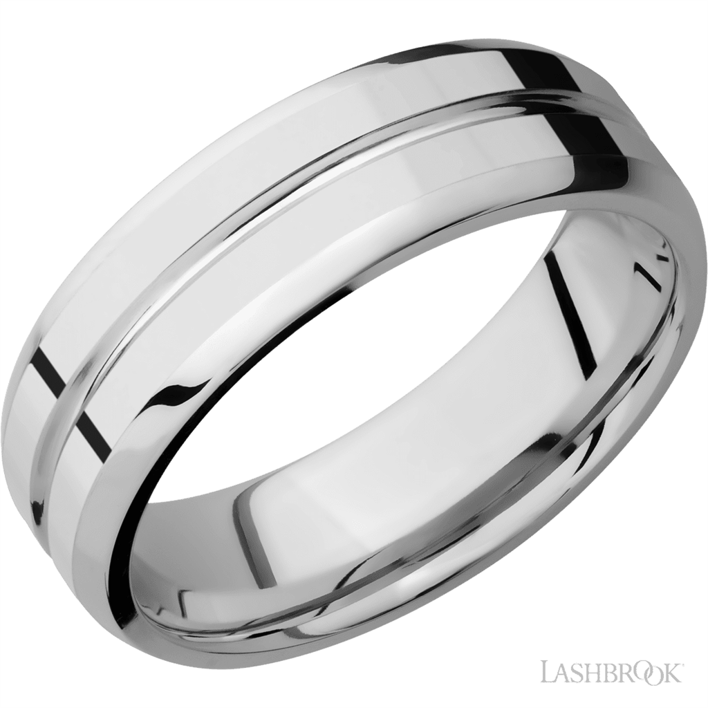 Solid Style Wedding Band 14 KT White 7mm wide size 10