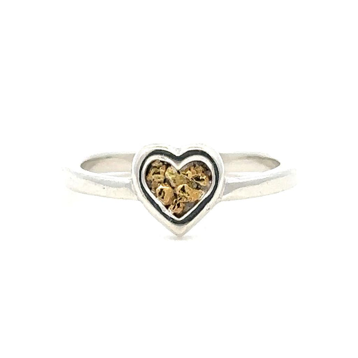 Heart Theme Ring .925 & Alaskan Gold Nugget Size 5