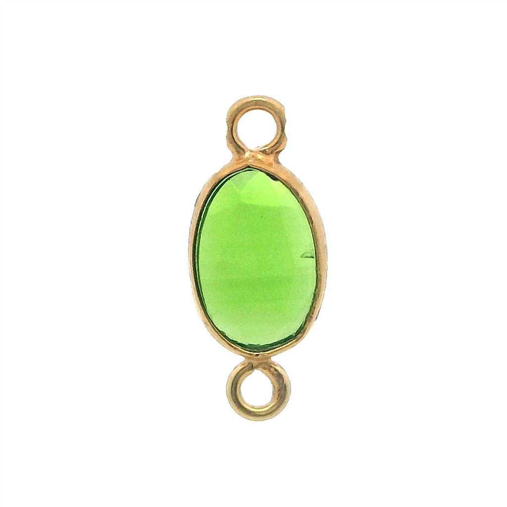 A Birth Stone Theme Charm Yellow 14 Karat Green Chrome Diopside