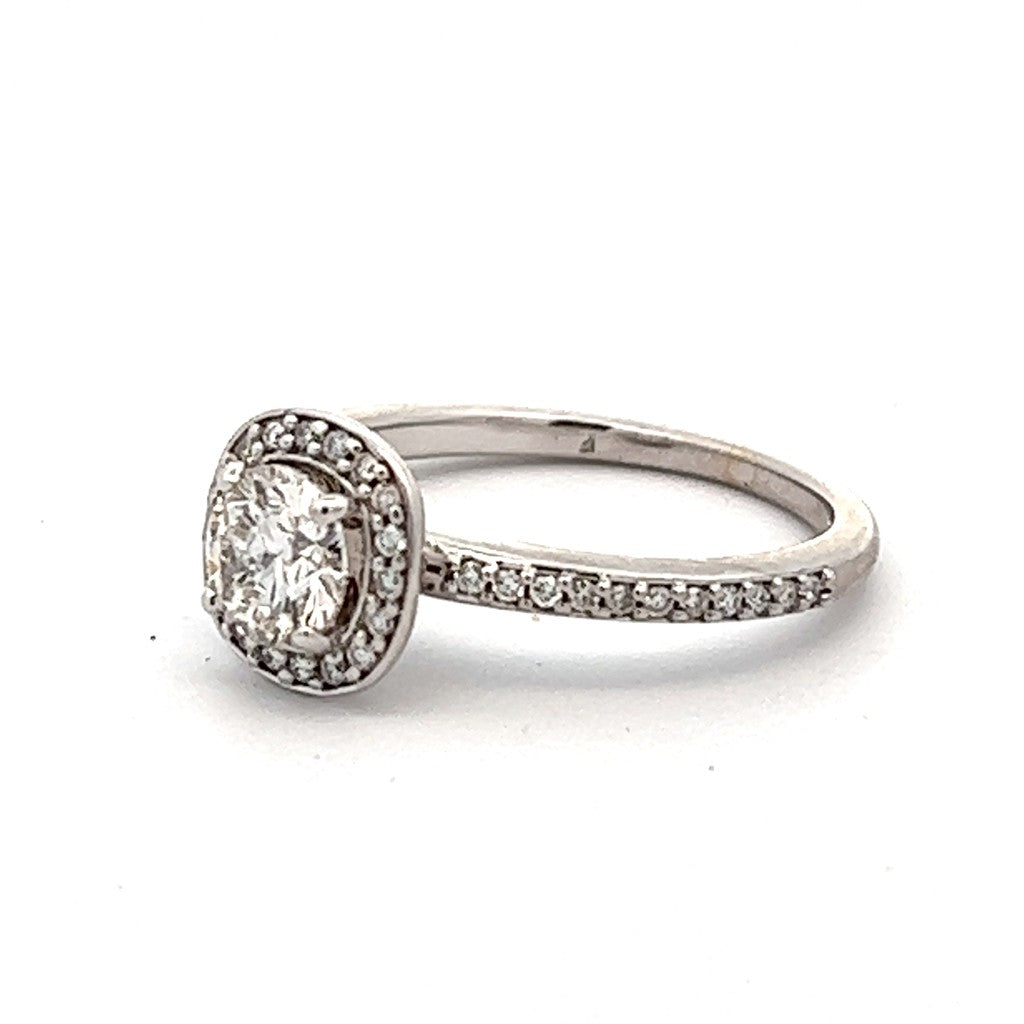Halo Style Diamond Engagement Ring14 Karat Gold White