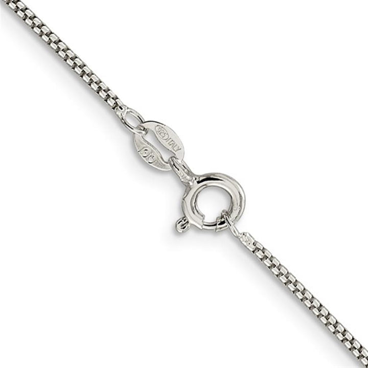 White Sterling Silver 1.25 MM Box Chain 18" Long