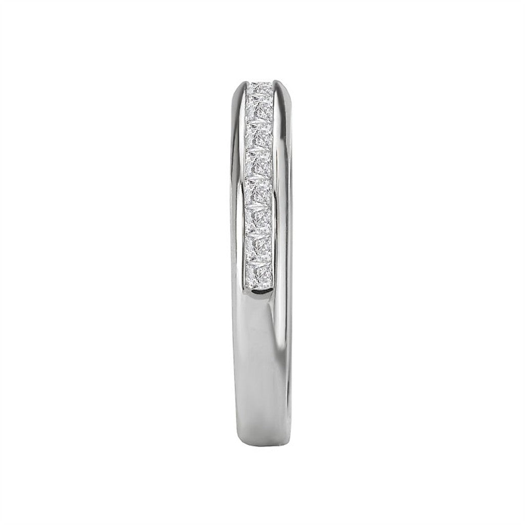 1/2 Anniversary Style Diamond Wedding Band 18 Karat Gold White with Diamonds size 6