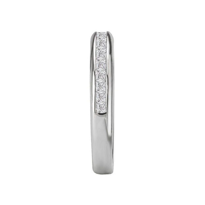 1/2 Anniversary Style Diamond Wedding Band 18 Karat Gold White with Diamonds size 6
