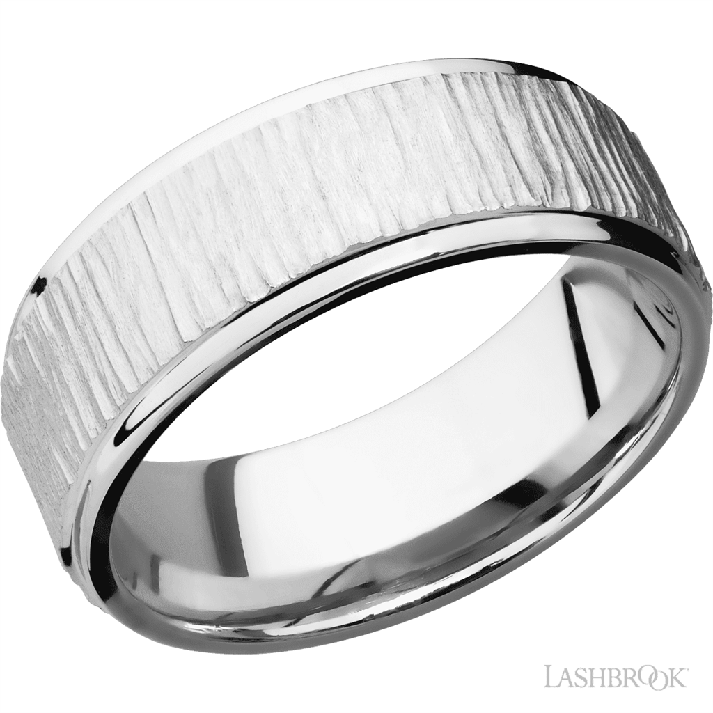 Straight Solid Style Wedding Band 14 KT White 8mm wide size 10