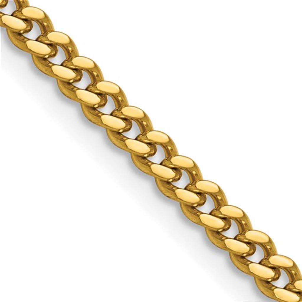 Yellow Stainless Steel 4 MM Curb Chain 30" Long