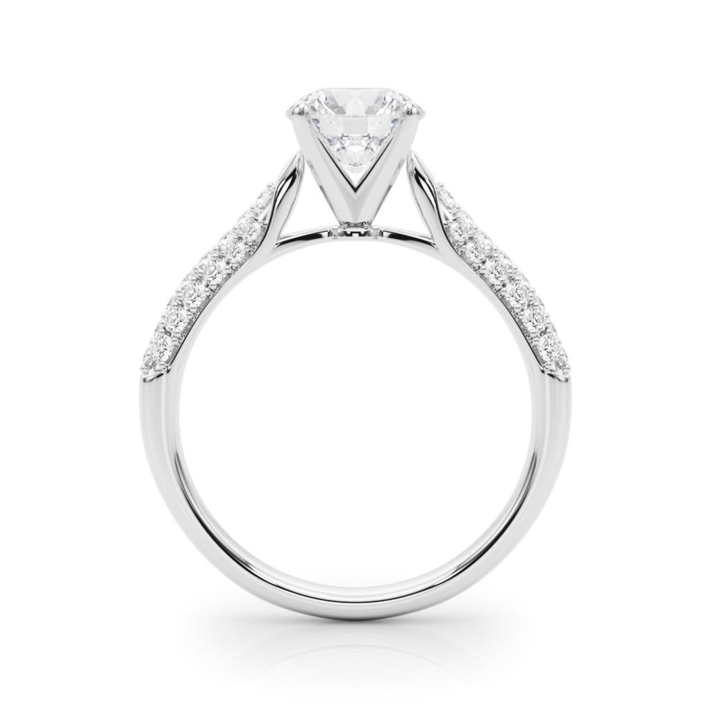 Classic Style Diamond Engagement Ring 14 Karat Gold White 
(Center Stone Not Included)