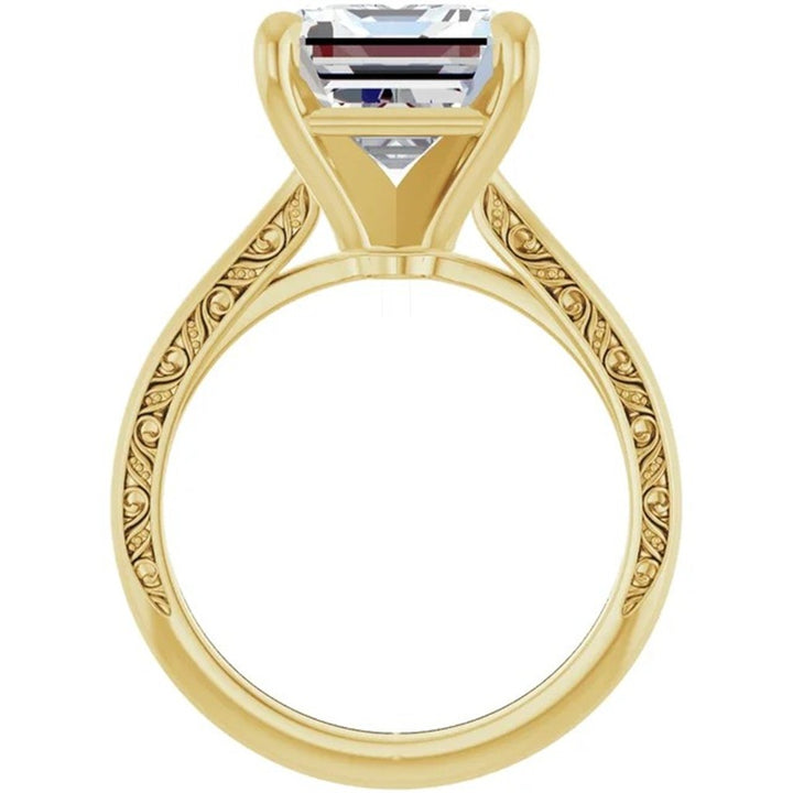Solitare Style Diamond Engagement Ring 14 Karat Gold Yellow 
(Center Stone Not Included)