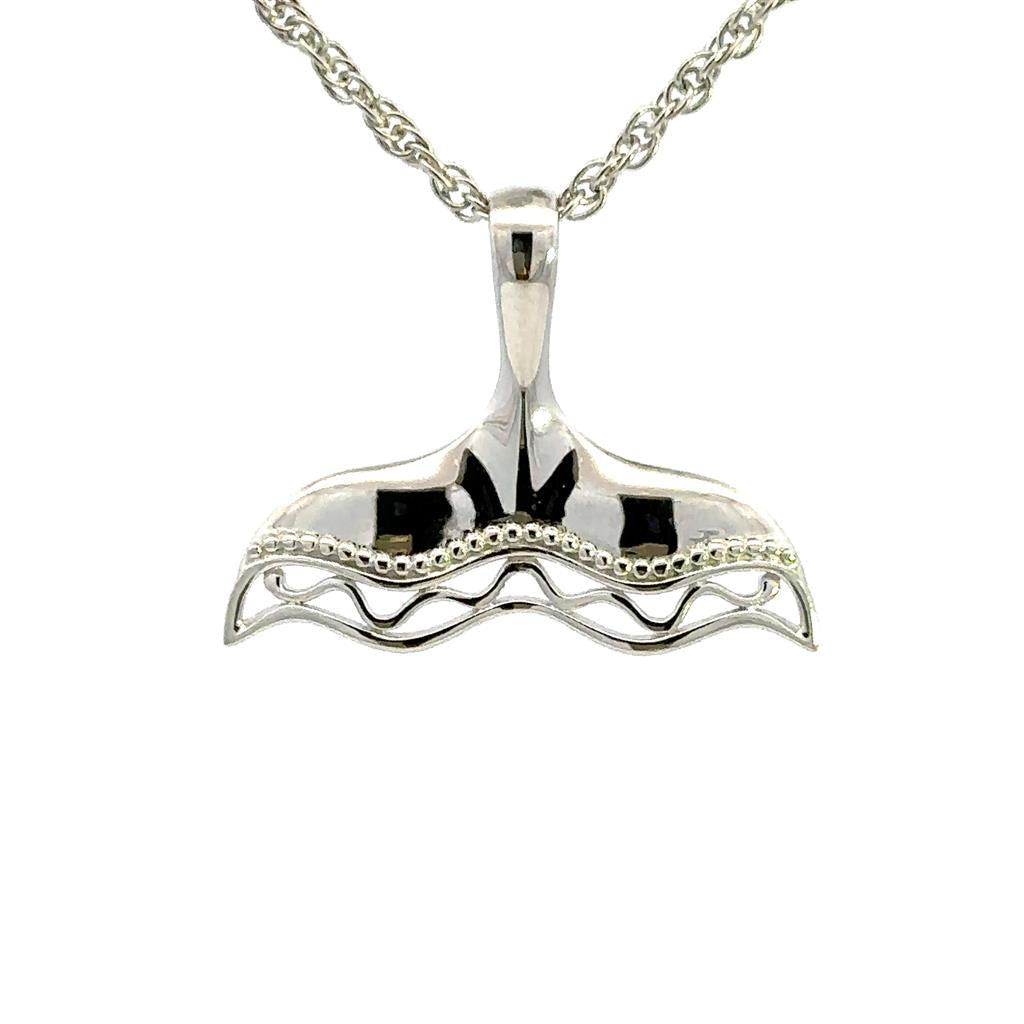 Slider Style Whale Tail Pendant .925