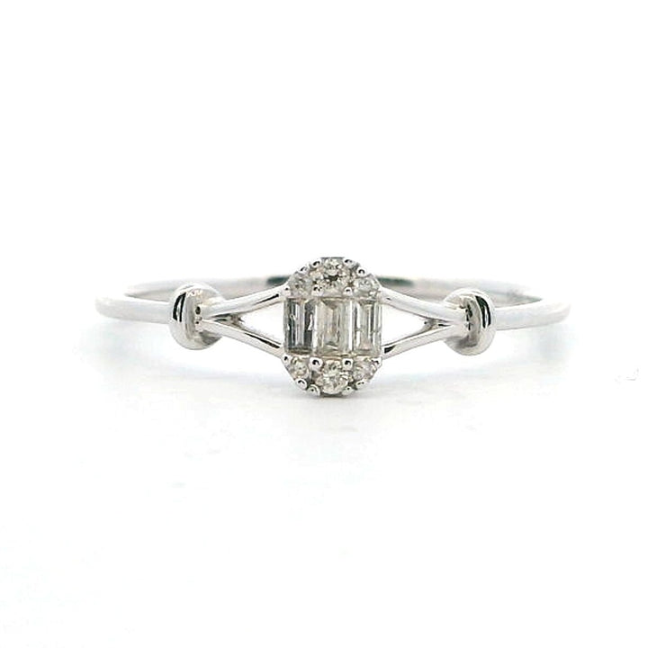 Promise Style Fashion Ring 18 Karat Gold White with Diamonds & Diamonds Accent size 7