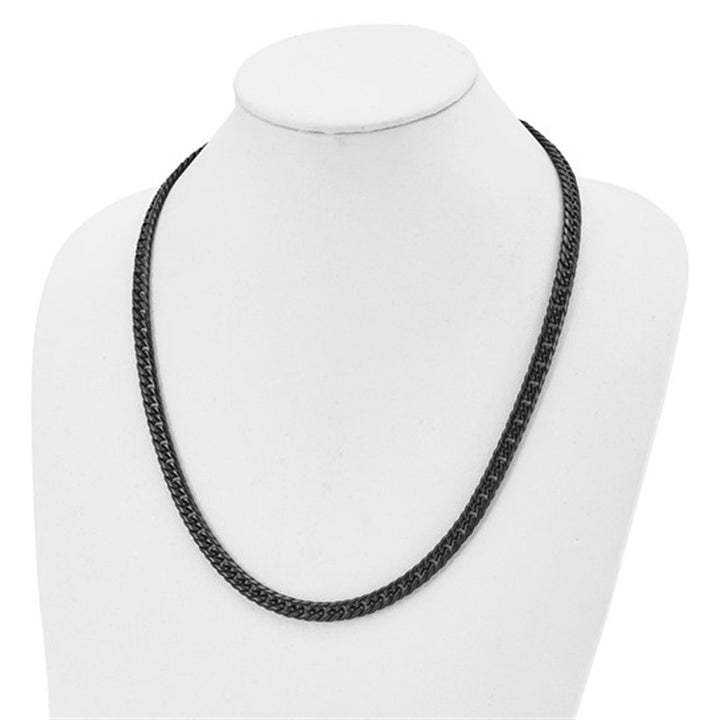 Black Stainless Steel 7 MM Cable Chain 24" Long