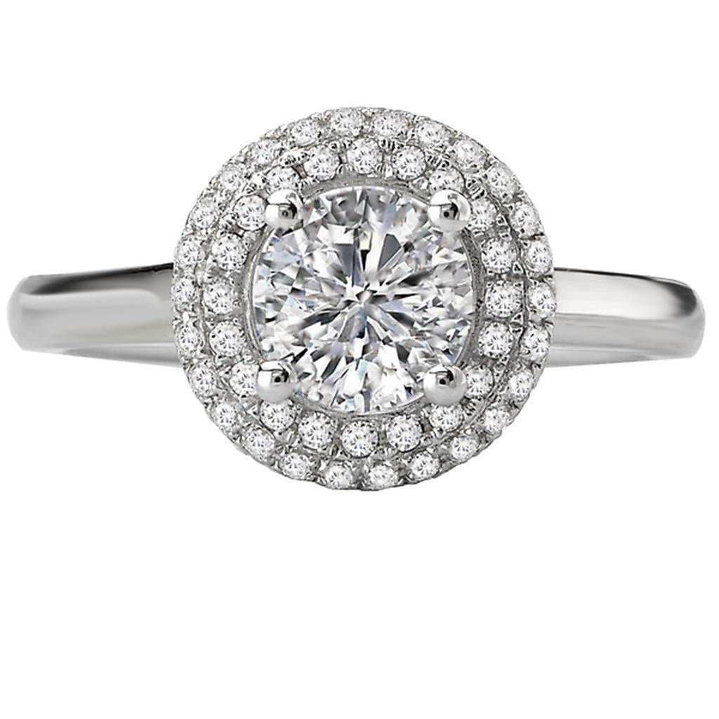Contemporary Style Diamond Engagement Ring 14 KT White 
(Center Stone Not Included)