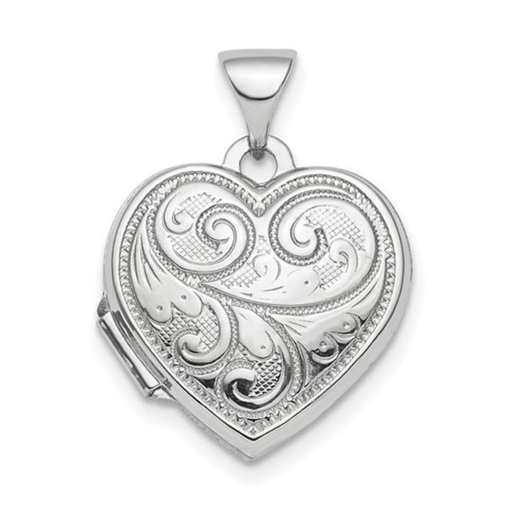 Locket Style Heart Pendant/ Charm Sterling Silver