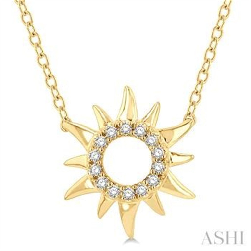 Sun Y Style Necklace 10 Karat Gold Yellow With Diamonds 18" Long