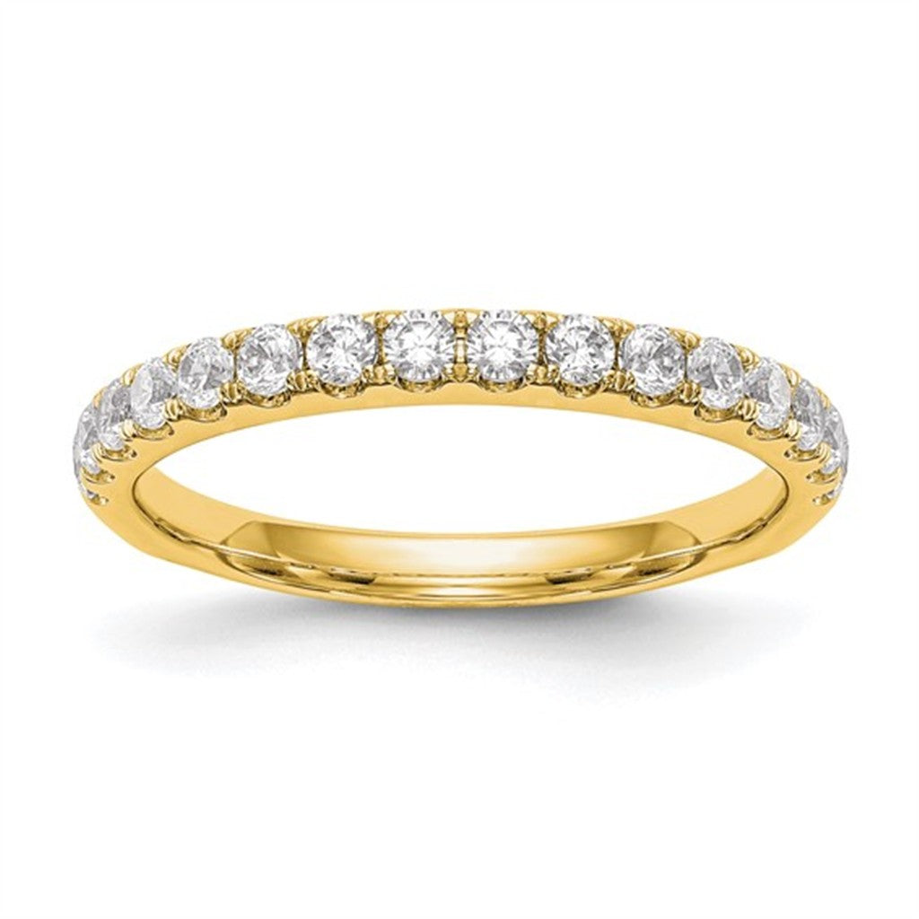1/2 Anniversary Style Womens Wedding Band Lab Diamond 14 Karat Yellow with Lab Diamond size 7