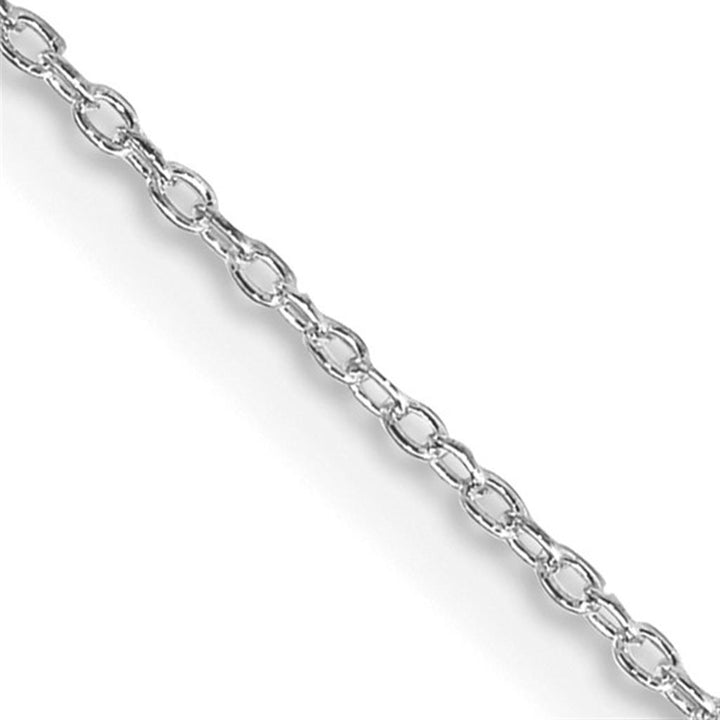 White Sterling Silver 1.1 MM Cable Chain 18" Long