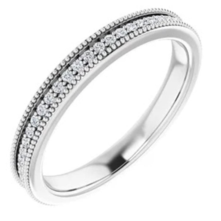 1/2 Anniversary Style Diamond Wedding Band Base Metal White with Diamonds size 6