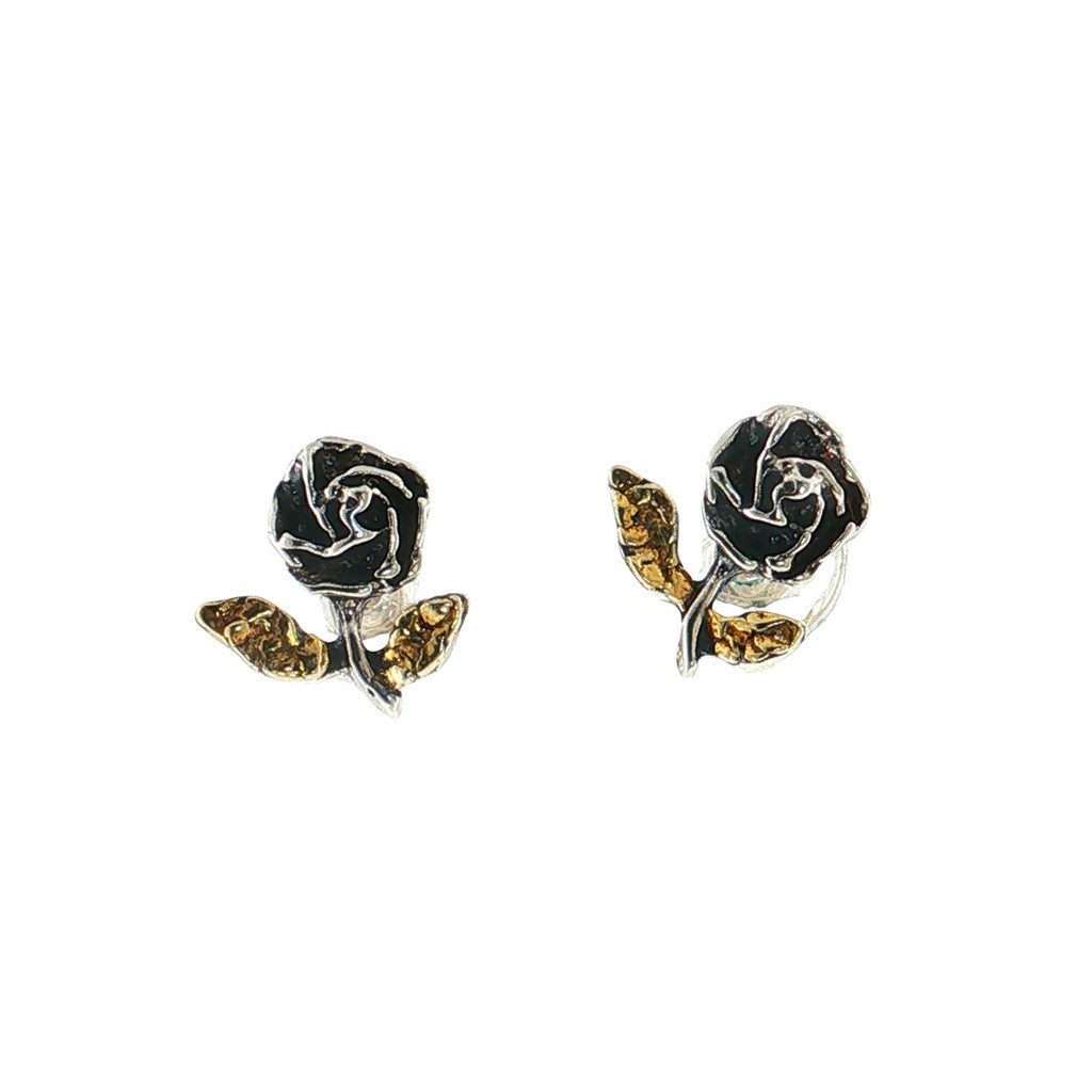 Sterling Silver Earrings Accented with Alaskan Gold Nuggets
