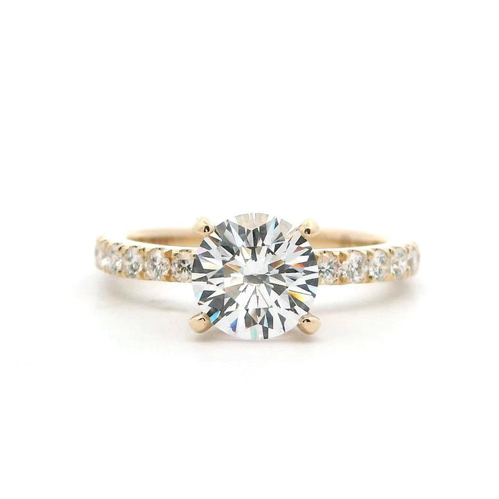 Solitare Style Diamond Engagement Ring 14 Karat Gold Yellow 
(Center Stone Not Included)