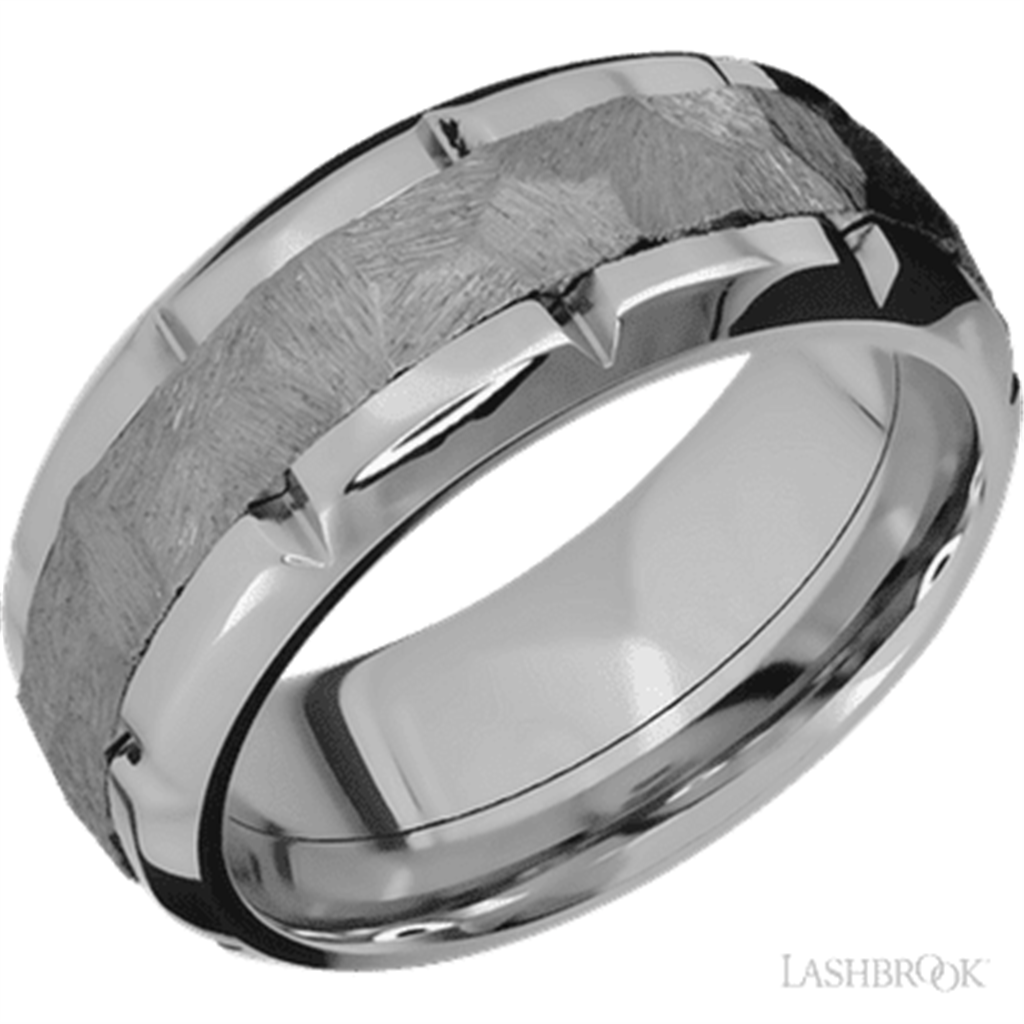 Straight Inlay Style Wedding Band 14 KT White 9mm wide size 10