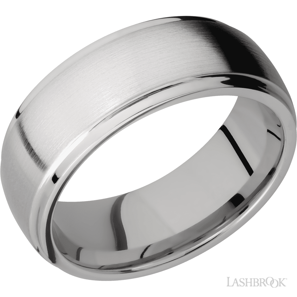 Solid Style Wedding Band 14 KT White 8mm wide size 10