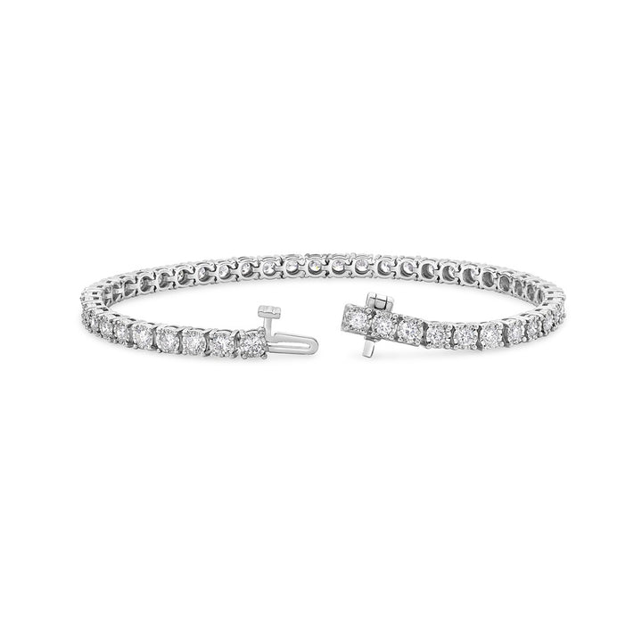 Tennis Bracelet Lab Grown Diamond Sterling Silver White With 3.00 tcw Round Lab Diamond 7" Long