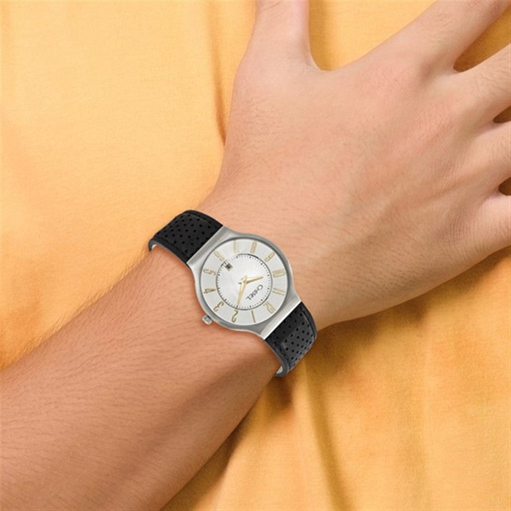 Dress Style Quartz (Battery) Mens Watch with a Leather Band By Chisel