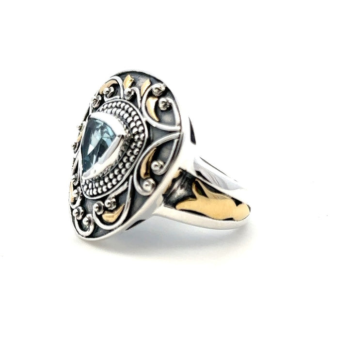 Fashion Style Rings Silver with Stones Sterling Silver White with Topaz size 7
