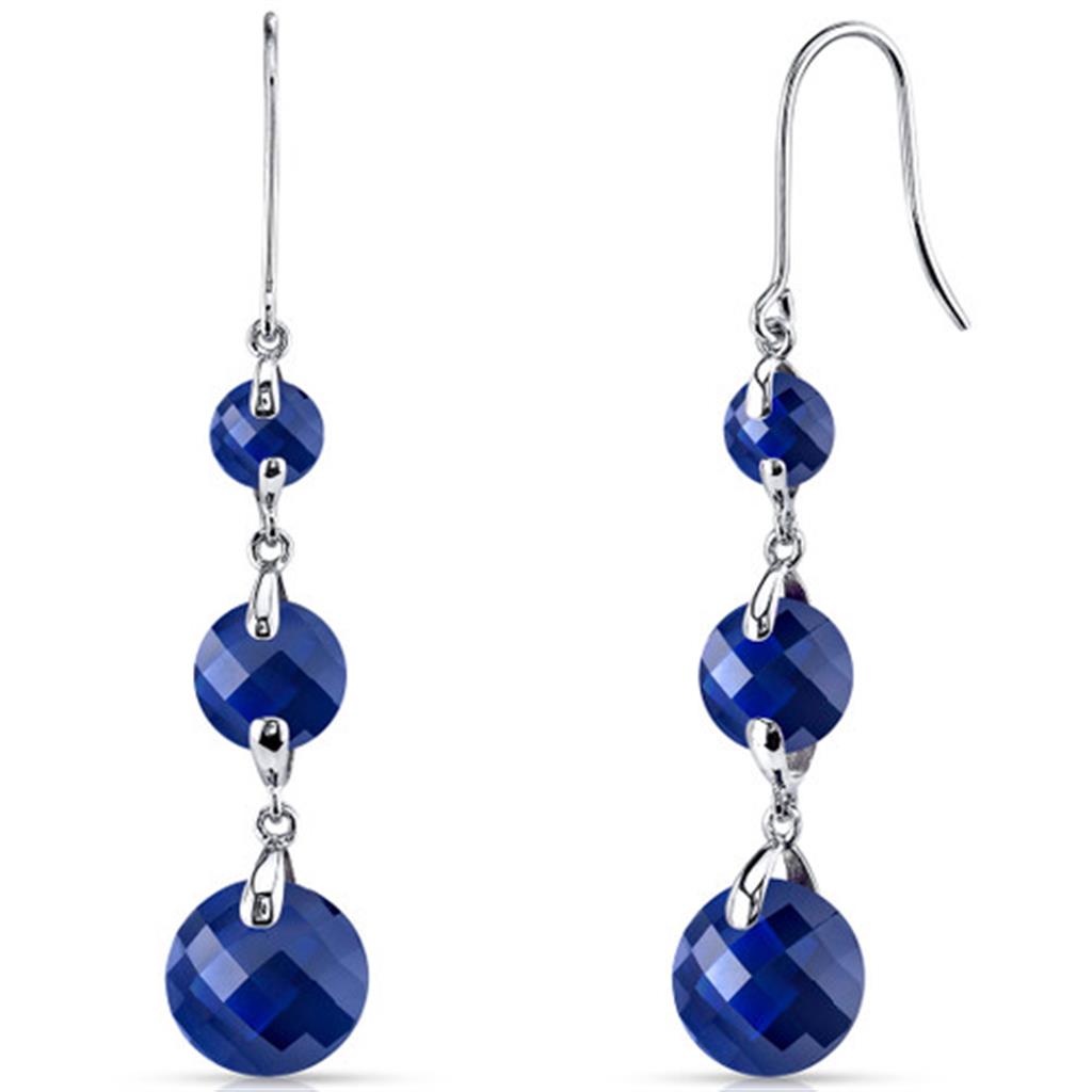Dangle Drop Style .925 White With Various Shapes Sapphires