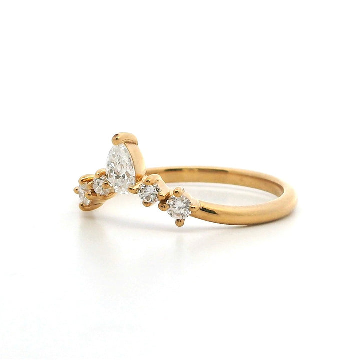 5 Stone Style Womens Wedding Band Lab Diamond 14 Karat Gold Yellow with Lab Diamonds size 9
