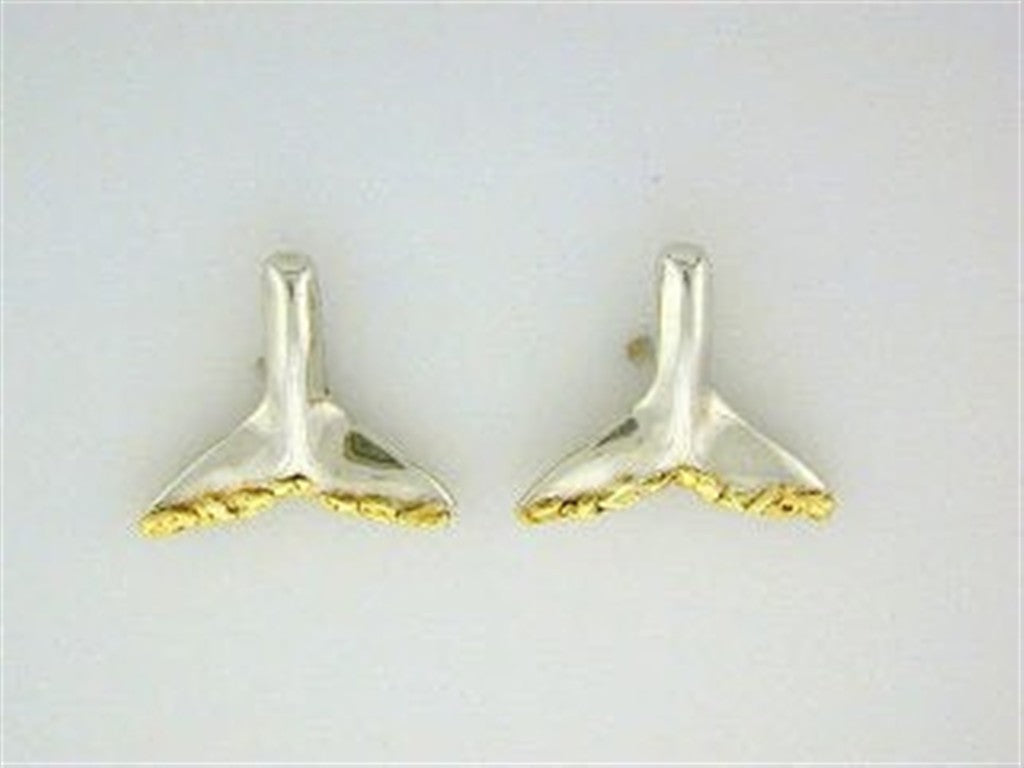 Sterling Silver Earrings Accented with Alaskan Gold Nuggets
