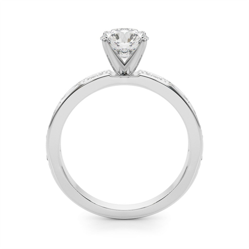 Contemporary Style Diamond Engagement Ring 14 Karat Gold White 
(Center Stone Not Included)