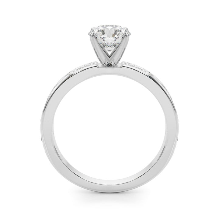 Contemporary Style Diamond Engagement Ring 14 Karat Gold White 
(Center Stone Not Included)