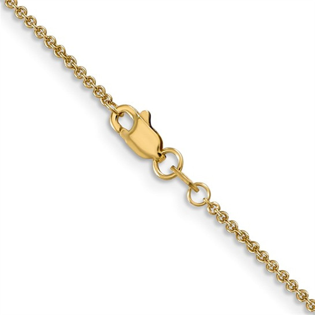 Cable Link Chain 14 Karat Gold White 1.4 MM Wide 20' In Length