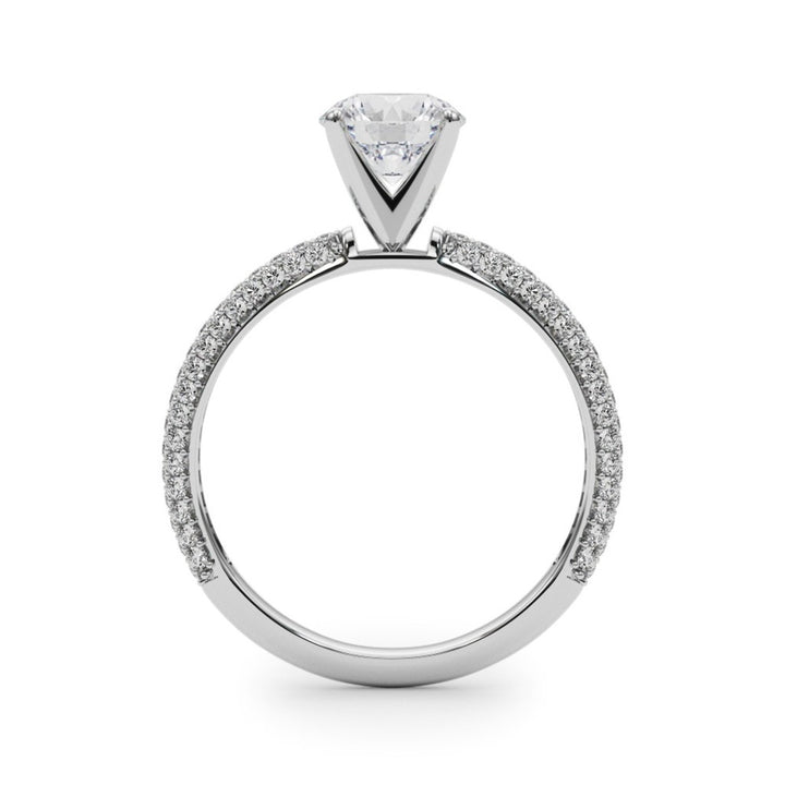 Contemporary Style Diamond Engagement Ring 14 Karat Gold White 
(Center Stone Not Included)